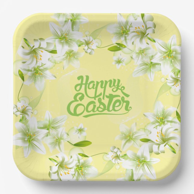 Paper Plates-Easter Lilies  Paper Plates (Front)