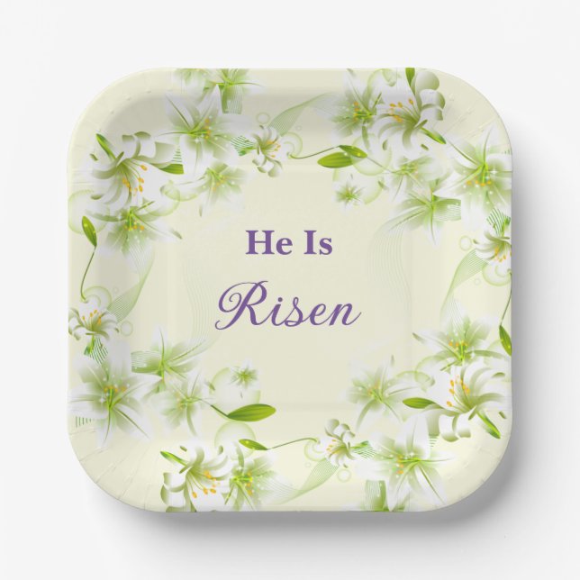 Paper Plates-Easter Lilies  Paper Plates (Front)