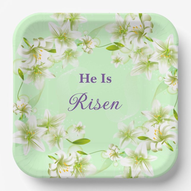 Paper Plates-Easter Lilies  Paper Plates (Front)