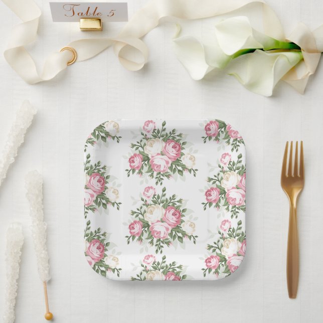 Paper Plates-Floral Paper Plate (Wedding)