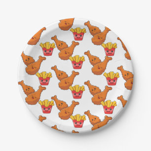 Paper Plates, French Fries Chicken Plate