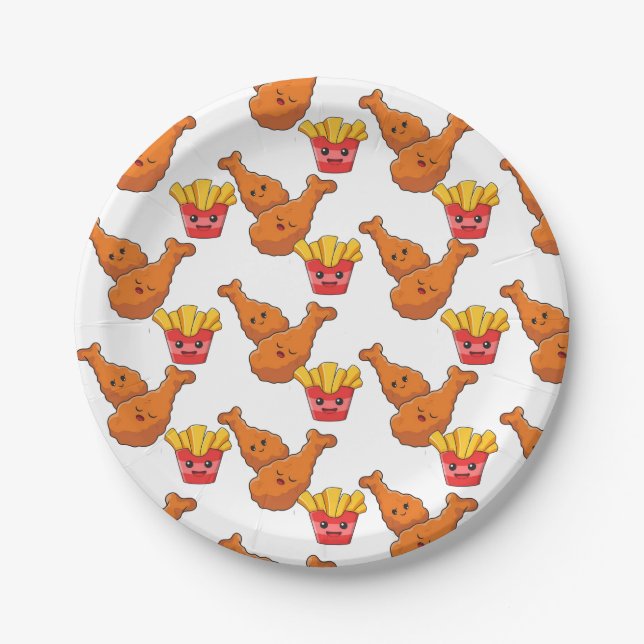 Paper Plates,  French Fries Chicken Plate (Front)