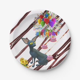 Paper Plates,  Fudge Happy Birthday Cats  Paper Plate