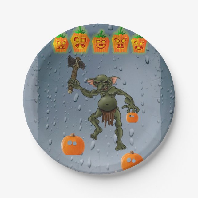 Paper plates Halloween, Goblin (Front)