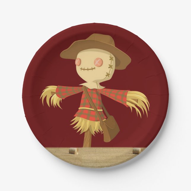 Paper plates Halloween, Scarecrow (Front)