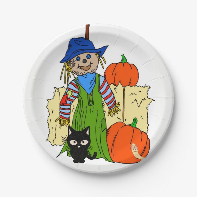 Paper plates Halloween, Scarecrow (Front)