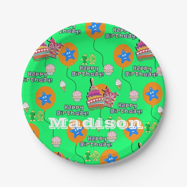 Paper Plates, Happy 10th Birthday #10 Balloons Plate (Front)