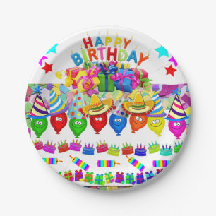 Paper Plates, Happy Birthday Balloons Plate