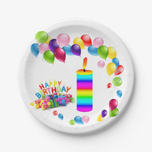 Paper Plates, Happy Birthday Candle Paper Plate