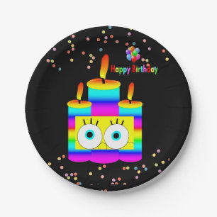 Paper Plates, Happy Birthday Candles Paper Plate