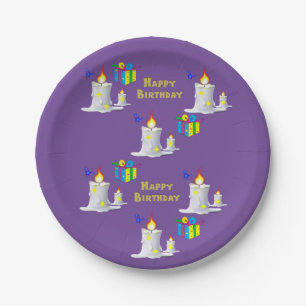Paper Plates, Happy Birthday Candles Plate