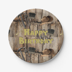 Paper Plates, Happy Birthday Country Tools Paper Plate