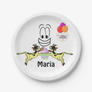 Paper Plates, Happy Birthday Cow Cupcake Plate
