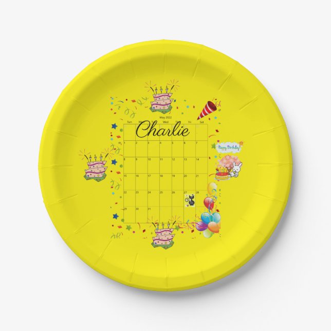 Paper Plates, Happy Birthday May 2022  Plate (Front)