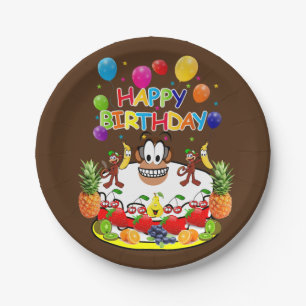 Paper Plates, Happy Birthday Monkeys Plate