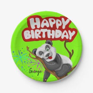 Paper Plates, Happy Birthday Panda Bear Paper Plate