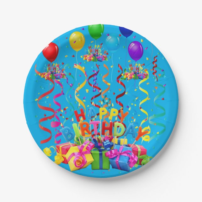 Paper Plates, Happy Birthday Paper Plates (Front)
