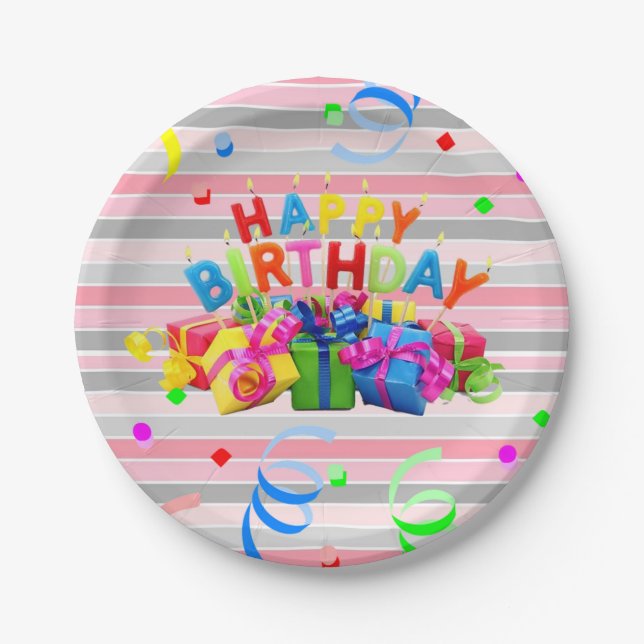 Paper Plates, Happy Birthday Paper Plates (Front)