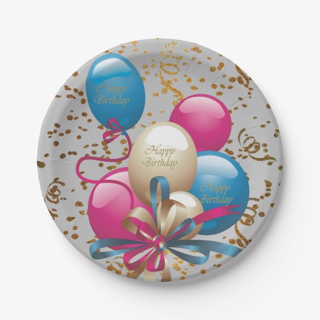 Paper Plates, Happy Birthday Paper Plates (Front)