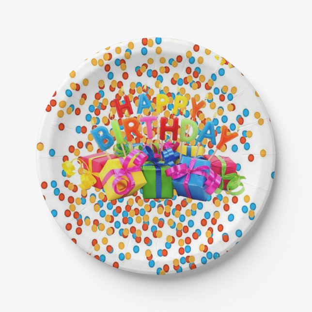 Paper Plates, Happy Birthday Paper Plates (Front)