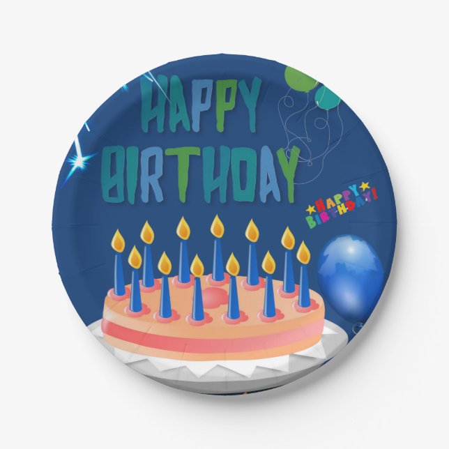 Paper Plates, Happy Birthday Paper Plates (Front)