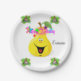 Paper Plates, Happy Birthday Pear Cake Plate