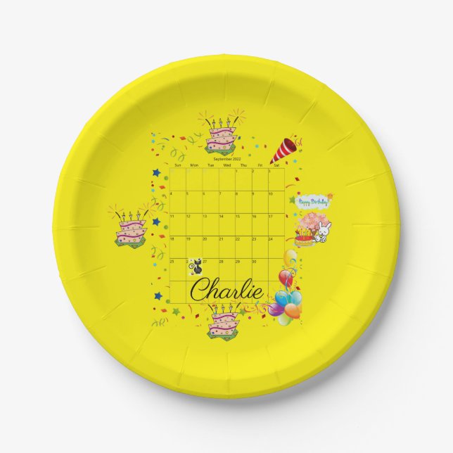 Paper Plates, Happy Birthday September 2022  Paper Plate (Front)