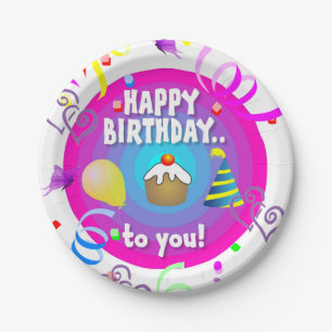 Paper Plates, Happy Birthday to You Plate