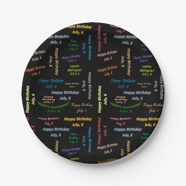 Paper Plates July, 6 Birthday (Front)
