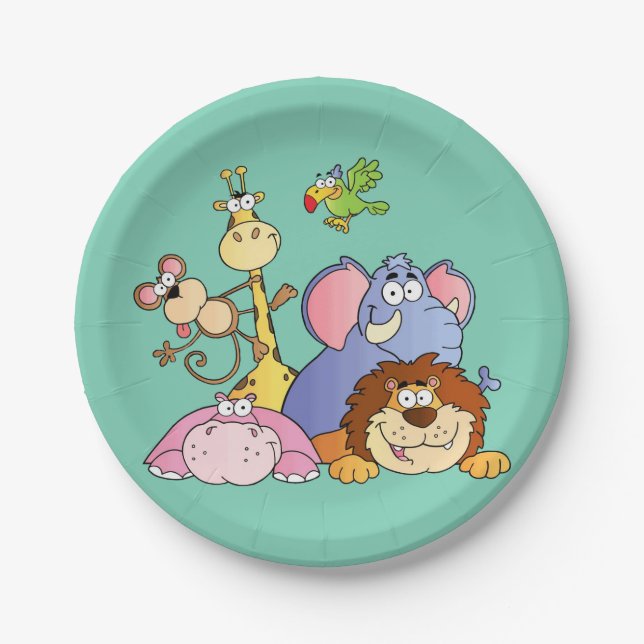 Paper Plates--Jungle Animals Plate (Front)