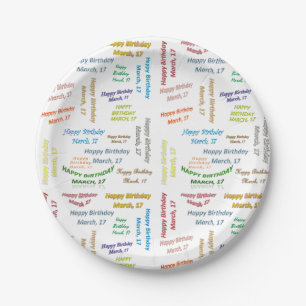 Paper Plates March, 17 Birthday