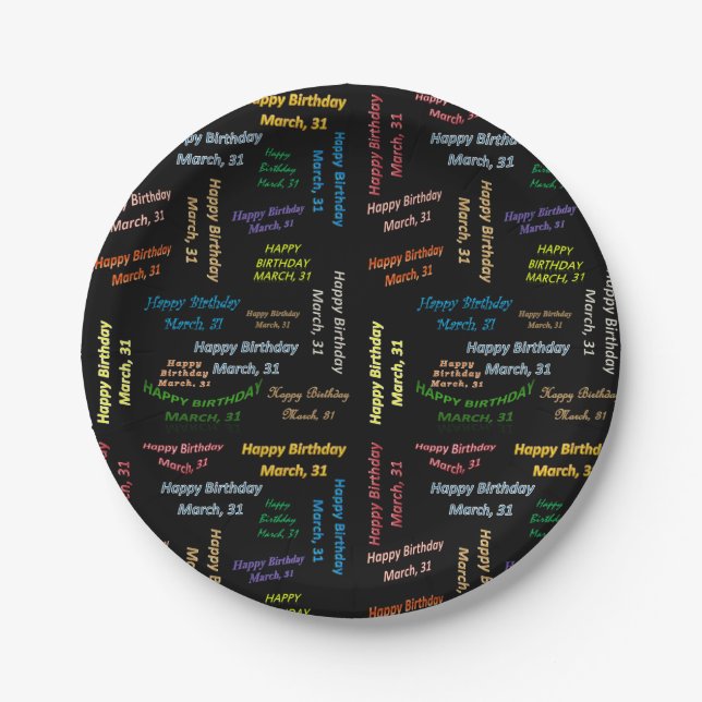 Paper Plates March, 31 Birthday (Front)