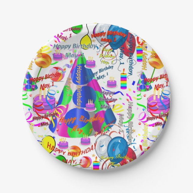 Paper Plates May, 1 Birthday (Front)