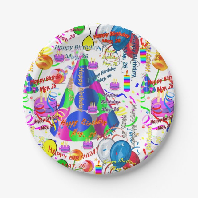 Paper Plates May, 26 Birthday (Front)
