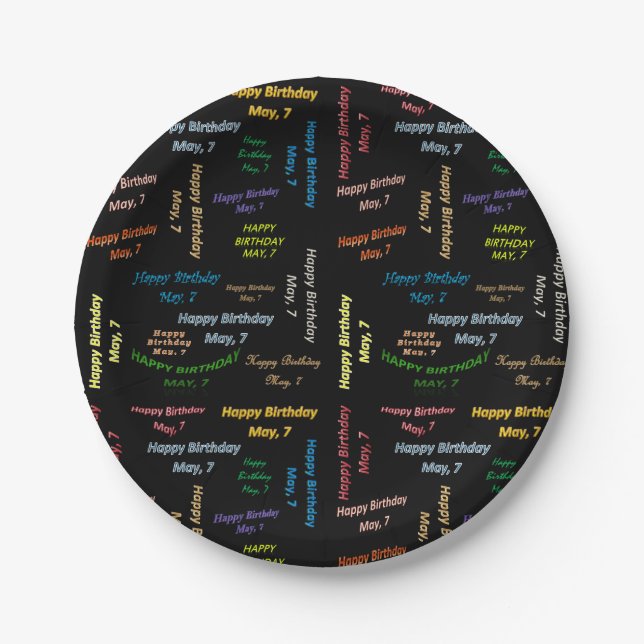 Paper Plates May, 7 Birthday (Front)