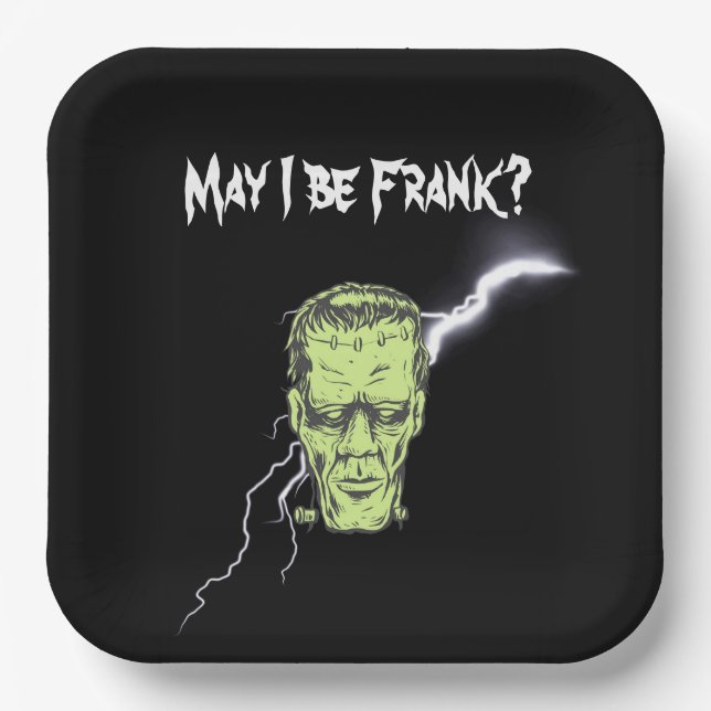 Paper Plates, May I Be Frank, Frankenstein Paper Plate (Front)