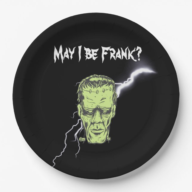 Paper Plates, May I Be Frank, Frankenstein Paper Plate (Front)