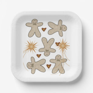 Paper Plates, Merry Christmas Gingerbread Cookies Paper Plate