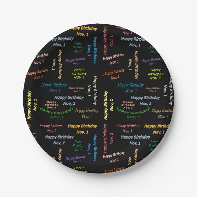 Paper Plates November, 1 Birthday (Front)