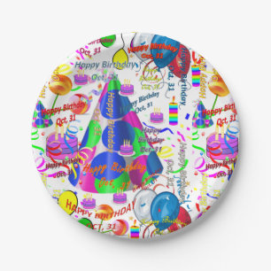 Paper Plates October, 31 Birthday