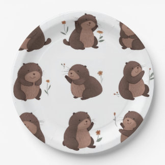 Paper plates "Otto the brown mole"