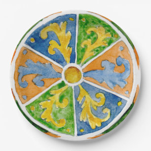 Paper plates SCT_P7-1 Traditional Sicilian design