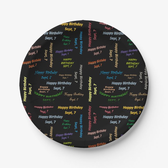 Paper Plates September, 7 Birthday (Front)
