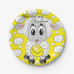 Paper Plates, Sheep Sun Clouds You are my Sunshine Paper Plate