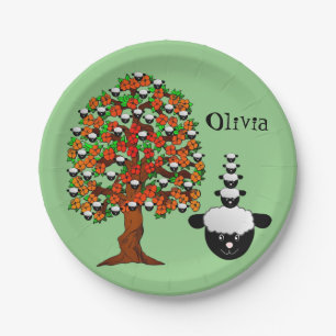 Paper Plates, Sheep Tree Green Plate