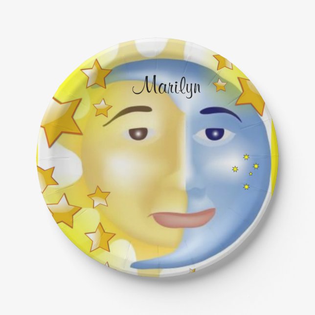 Paper Plates, Sun Moon Stars Plate (Front)