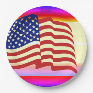 Paper Plates--USA Flag Plate