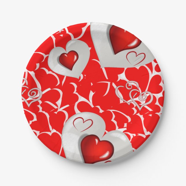 Paper plates Valentine's (Front)