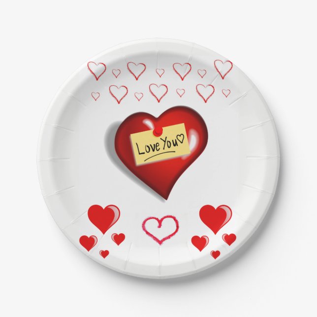 Paper plates Valentine's (Front)