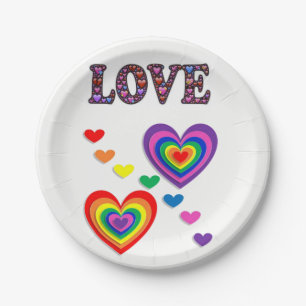 Paper plates Valentine's Day, Love